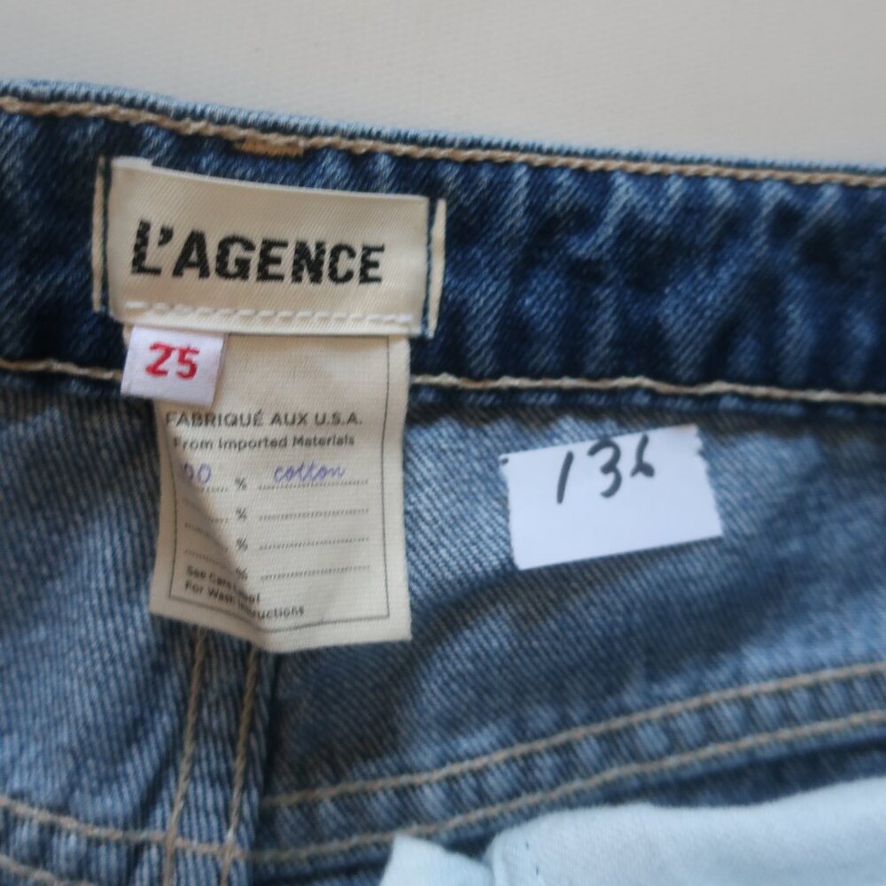 Womens L'Agence Blue (Item-136) Jones Ultra High-Rise Haute Boyle Denim Jeans 25 - Picture 6 of 12